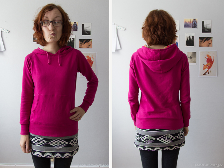 self-drafted hoodie: front and back | naehzimmerblog.de