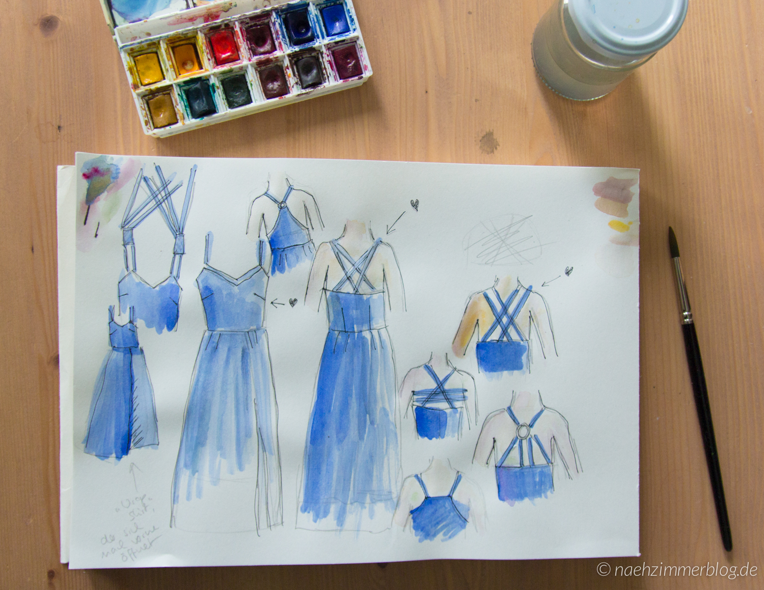 Cobalt Dress Strap Options: Sketches